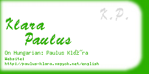 klara paulus business card